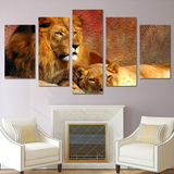 Canva lion et lionne pour décoration.