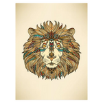 Canva avec tete de lion indien en couleurs.