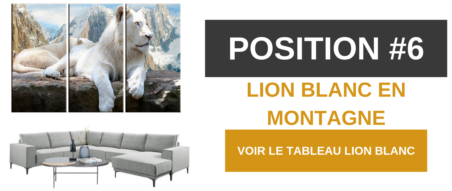 tableau lion blanc.