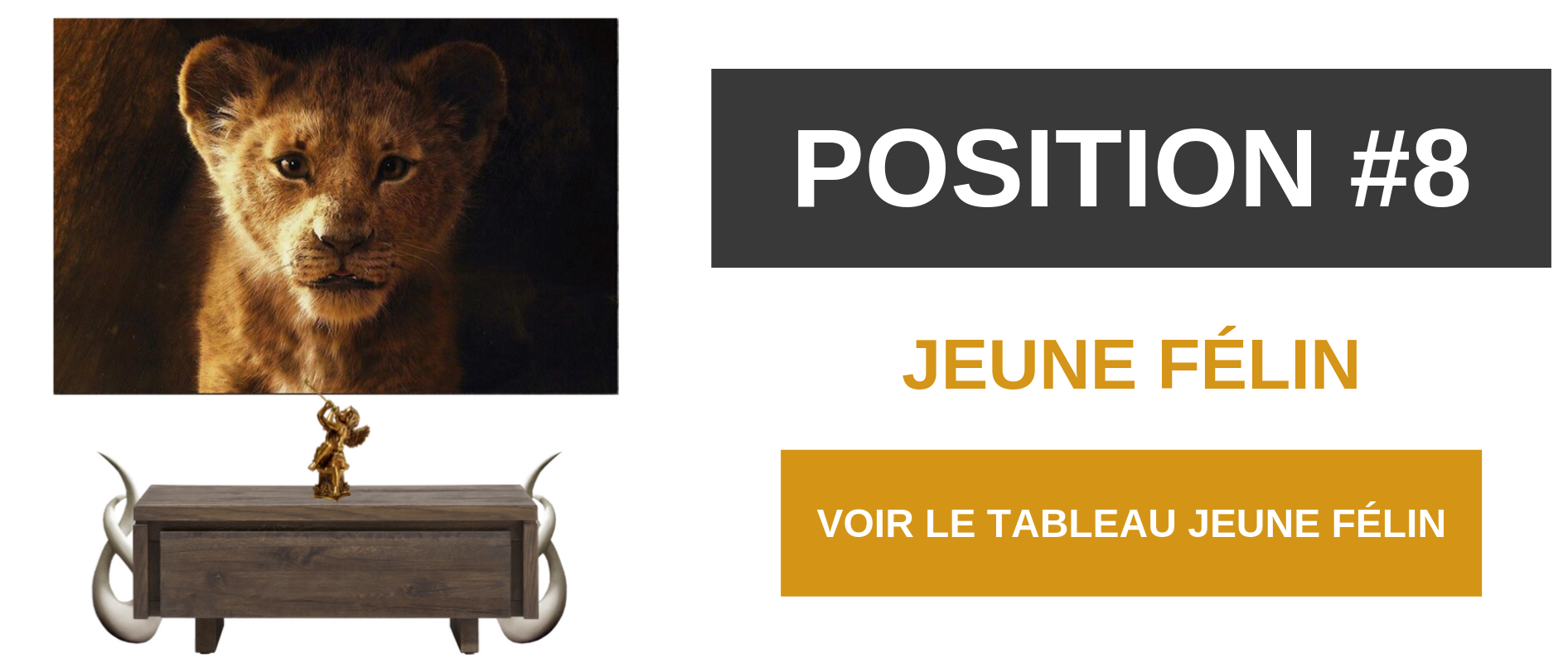 Tableau lion jeune felin.