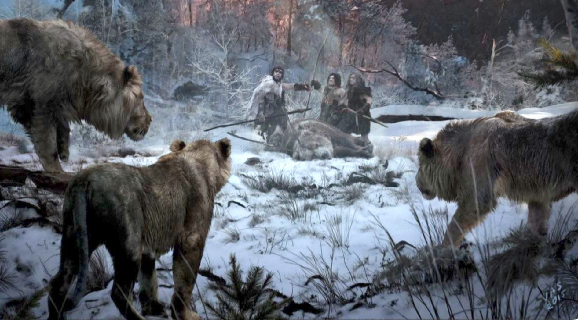 L'Homme, le lion et l'ours.