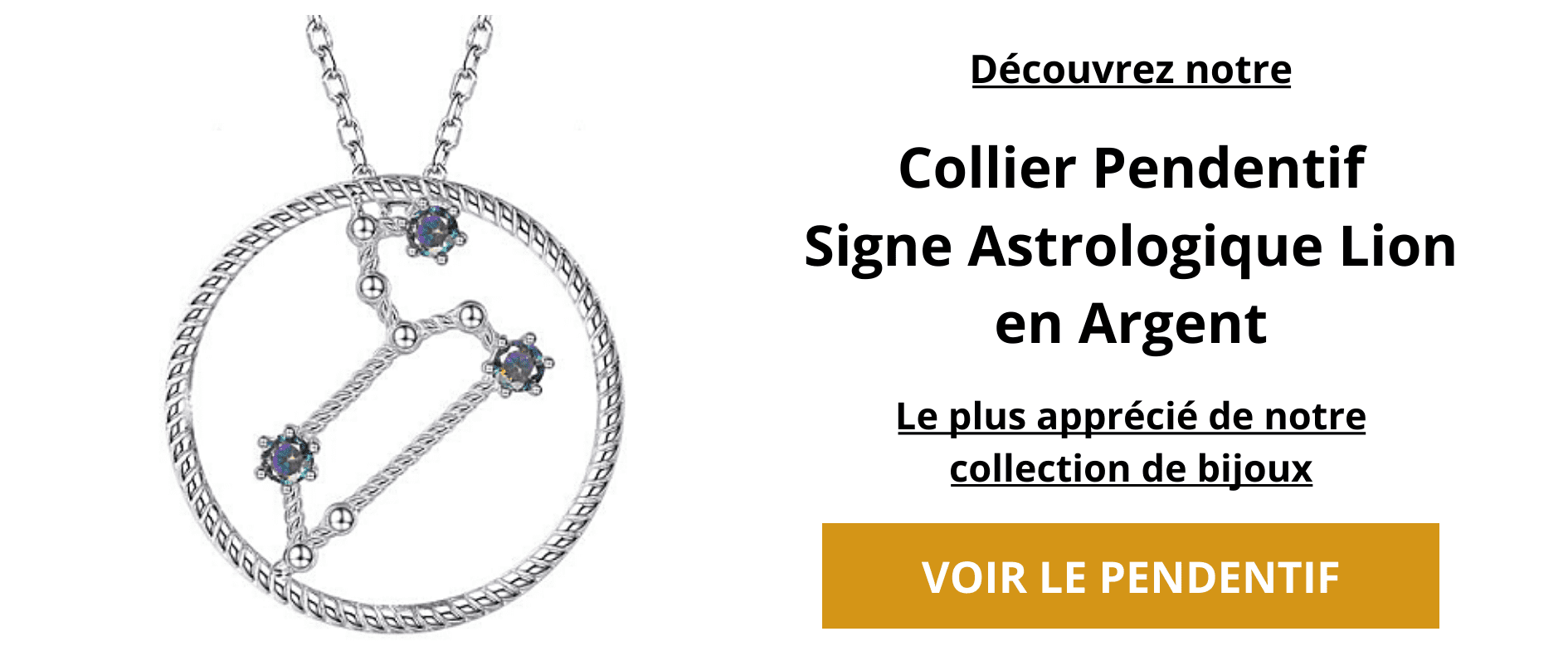 Pendentif signe astrologique lion.