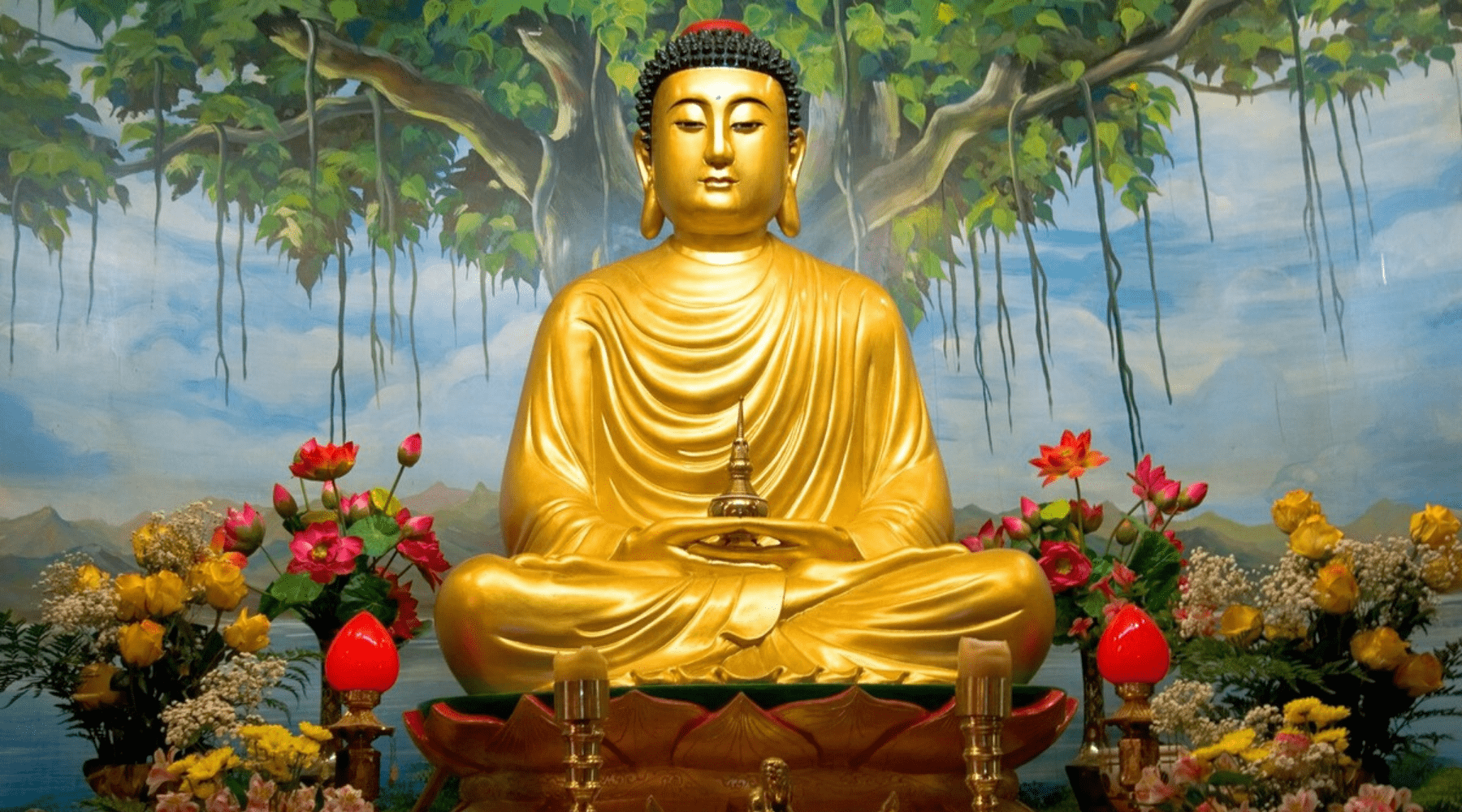 Bouddha et lion.