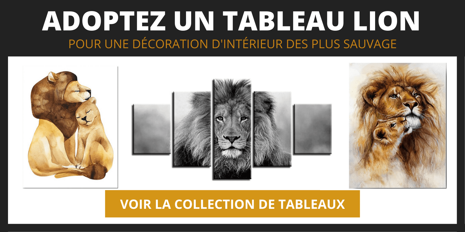 Tableaux avec lions.