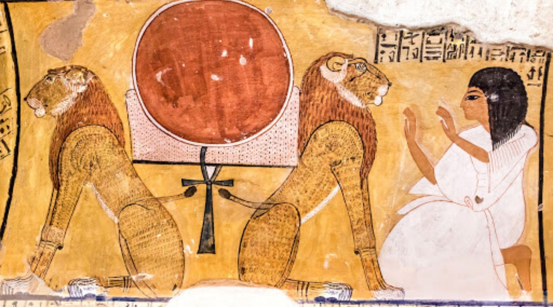 Dessin lions égyptiens.