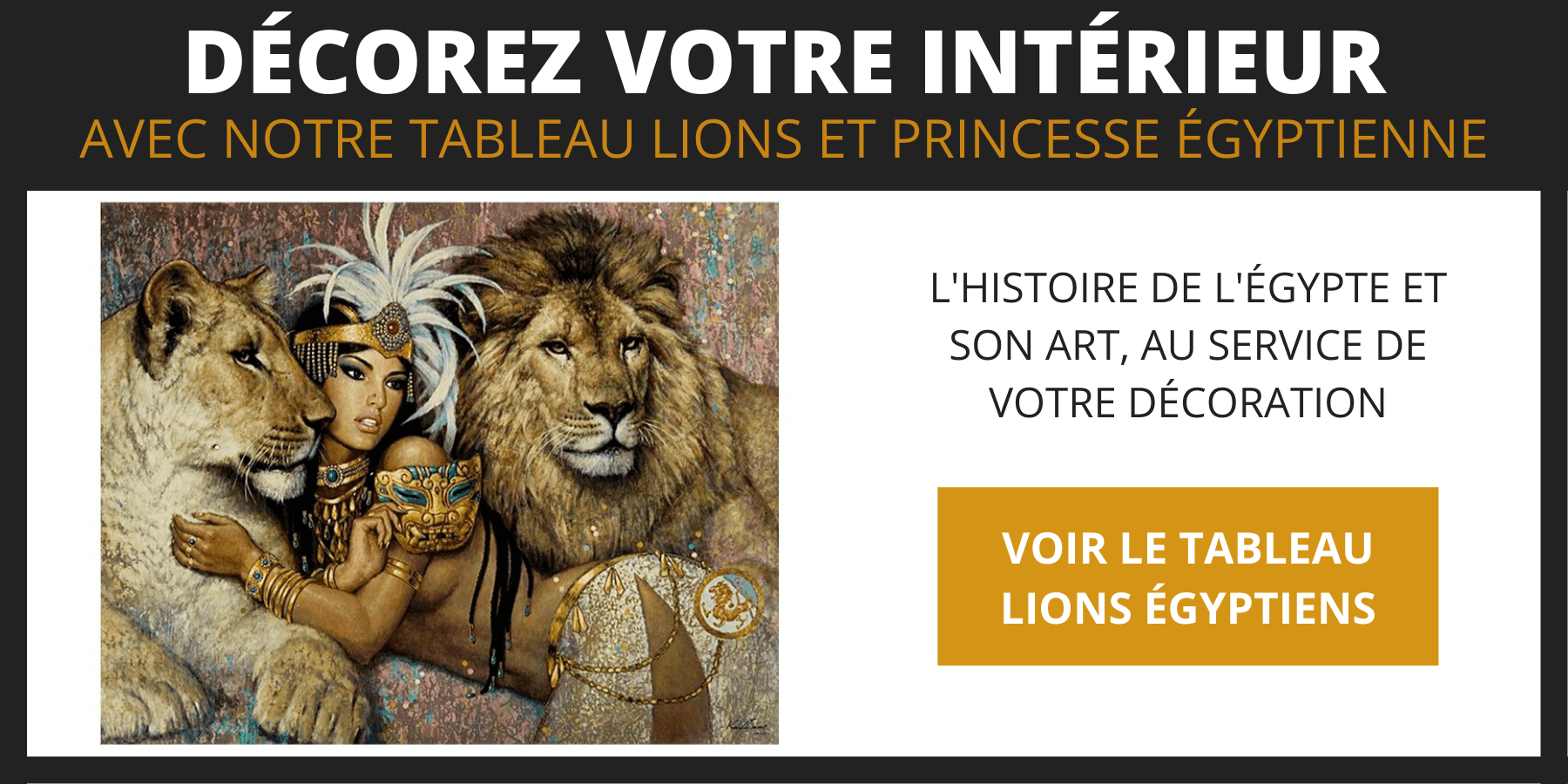 Tableau egyptien lion.
