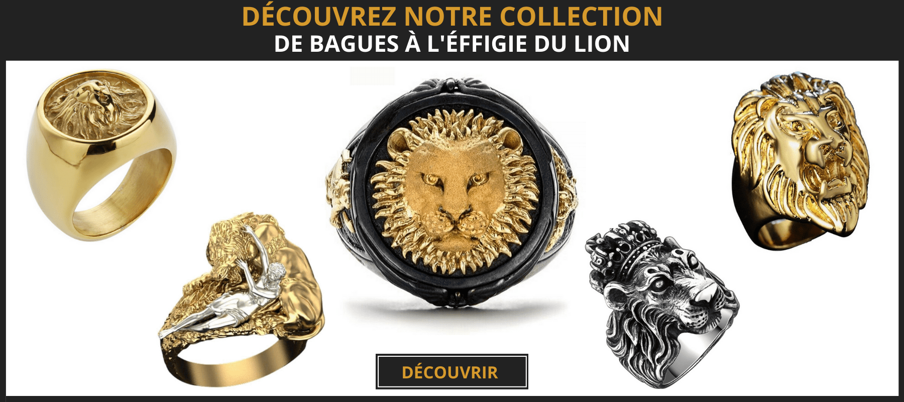bague tete de lion