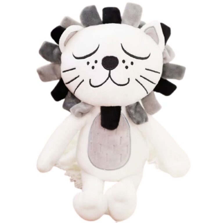 Doudou Lion Blanc Crinière Originale