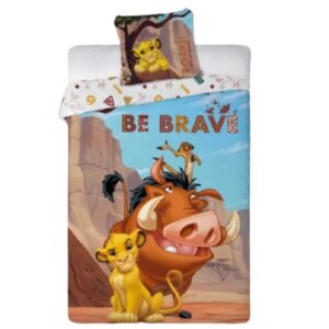 Housse de Couette 1 Personne Roi Lion Simba, Timon et Pumbaa