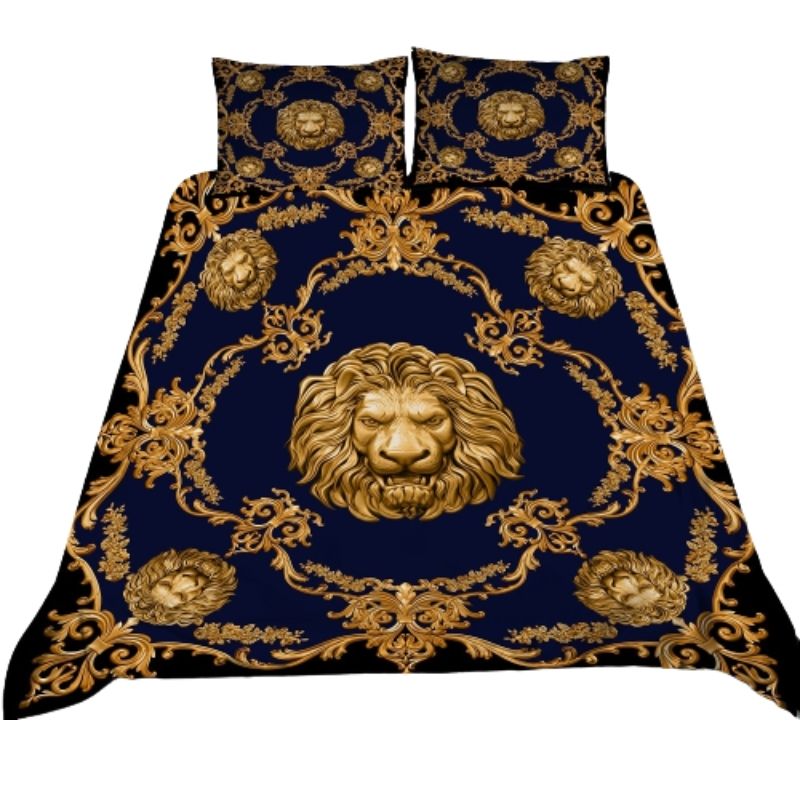 housse de couette lion médaillon