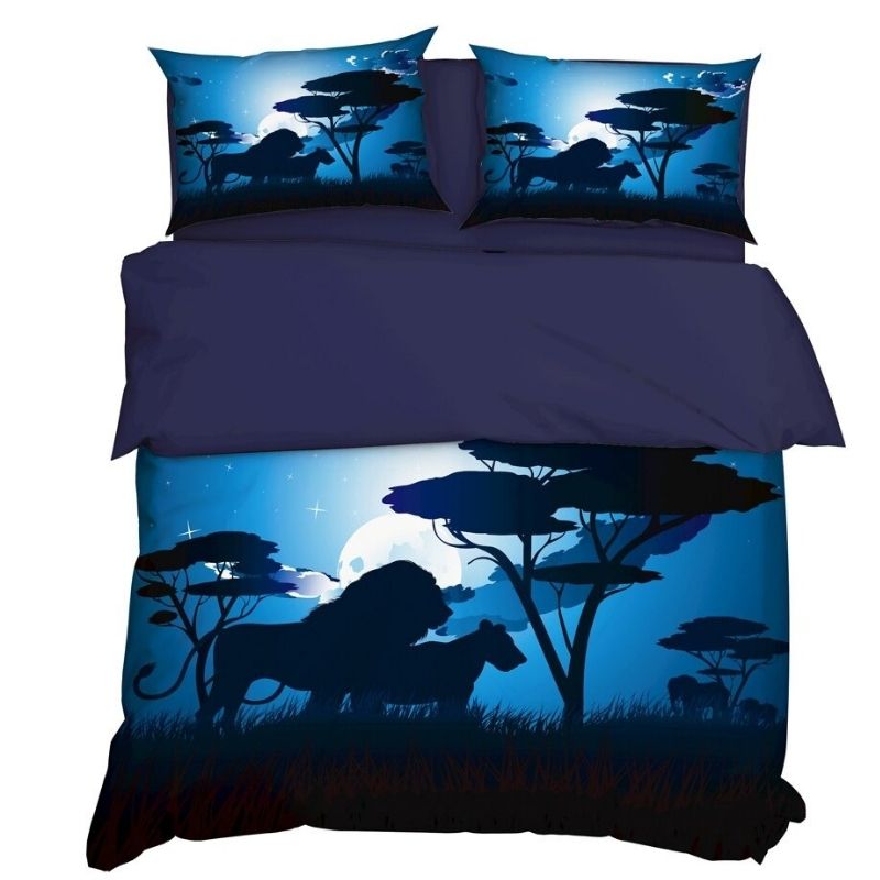 housse de couette bleu