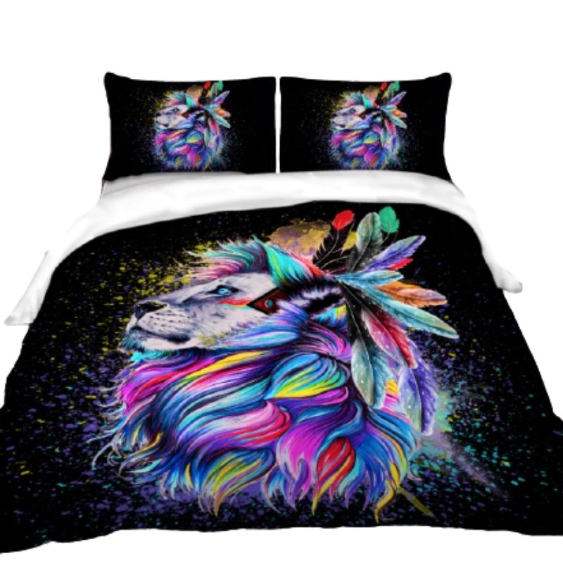 Housse de Couette Lion Plumes