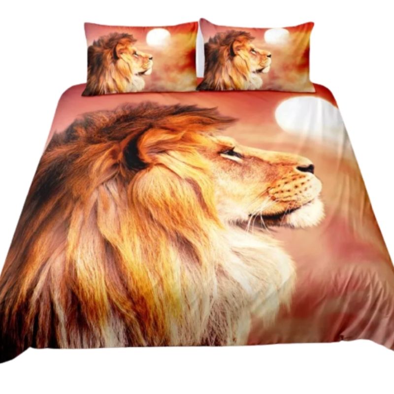 Housse de Couette avec Tête de Lion