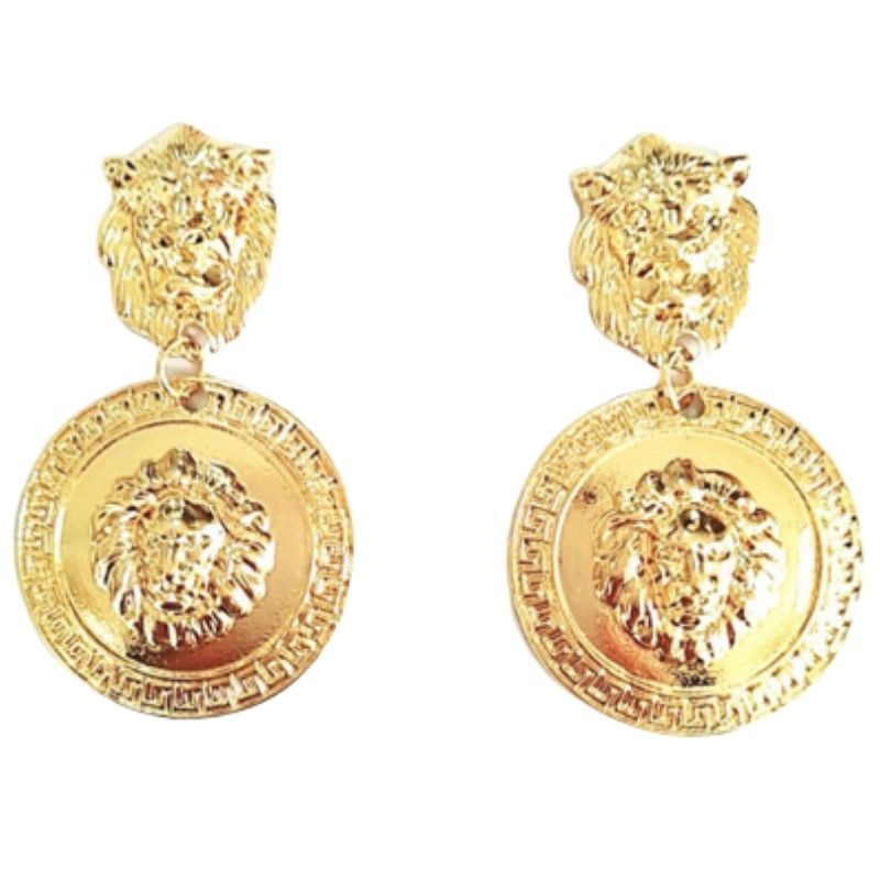 boucle d'oreille lion rétro