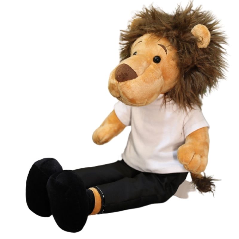 Lion Peluche T-shirt blanc