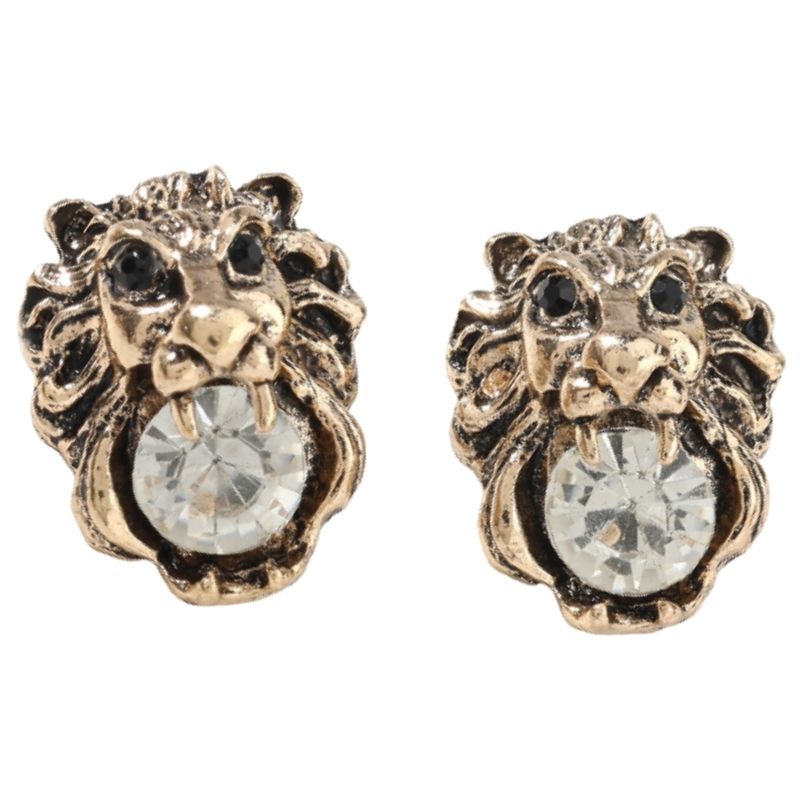 boucle d'oreille lion baroque