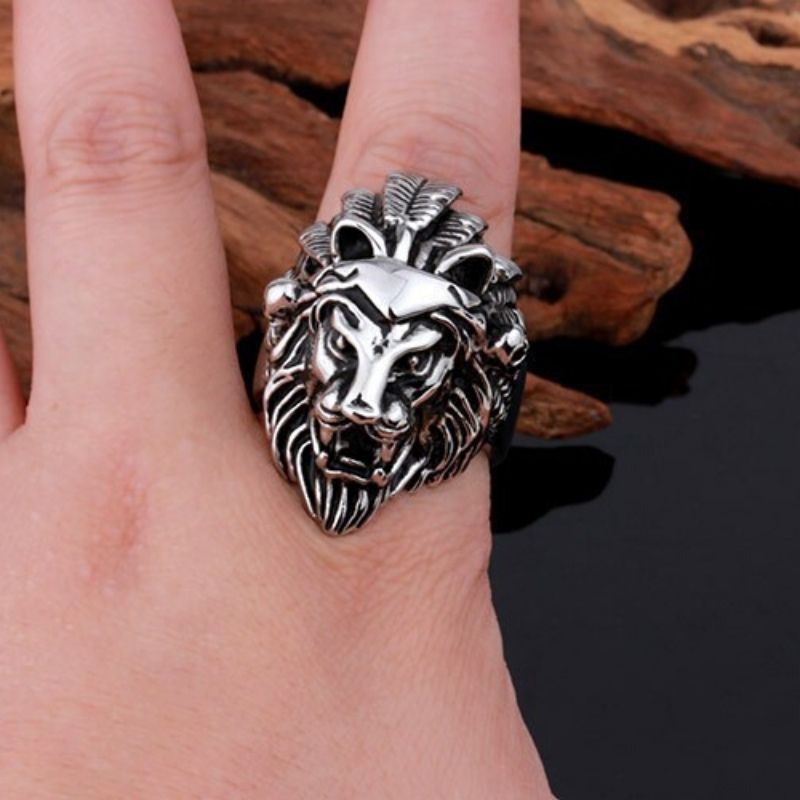 Bague Lion Homme couleur Argent