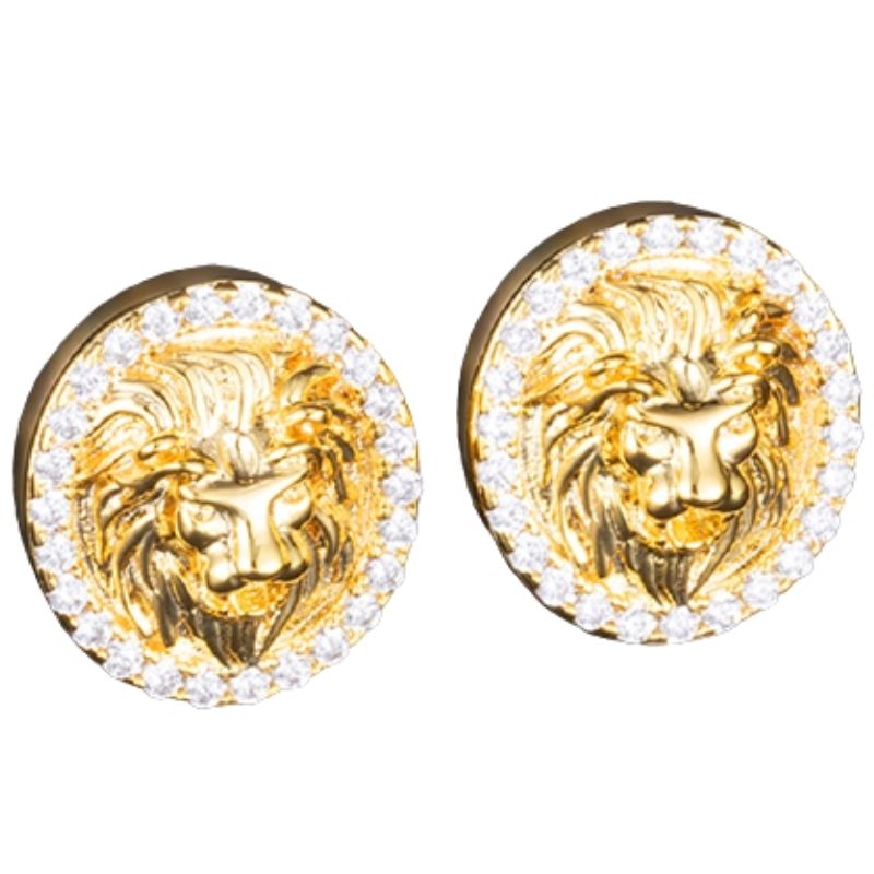 boucle d'oreille lion homme