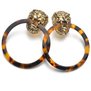 Boucle d'Oreille Lion Léopard