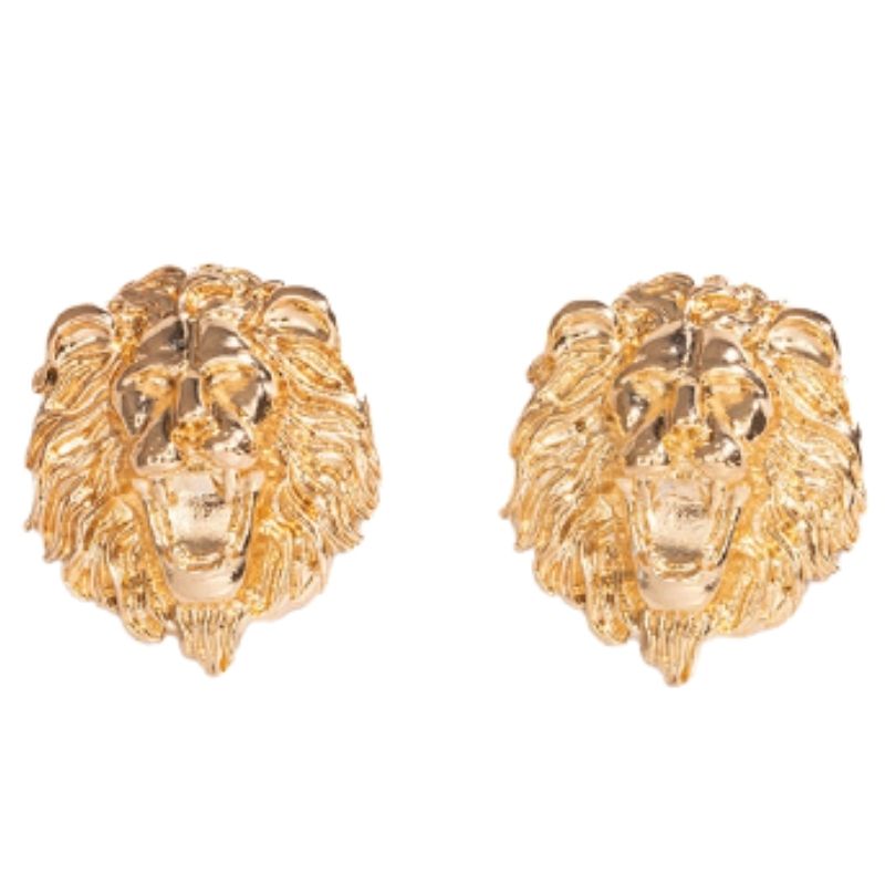 boucle d'oreille lion visage