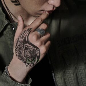 Tatouage Lion Aile