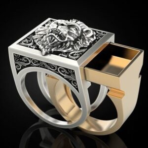 Chevalière Homme Tête de Lion Argent pas cher