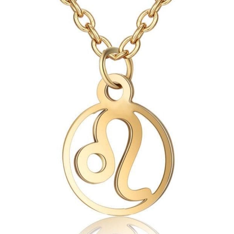 Collier pendentif signe lion.