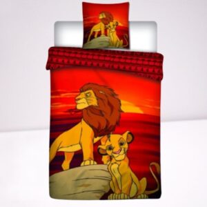 Housse de Couette 1 Personne Le Roi Lion rouge
