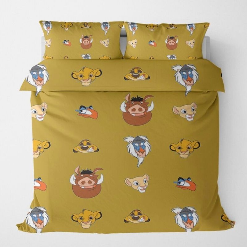 Housse de Couette Disney Roi Lion Jaune moutarde