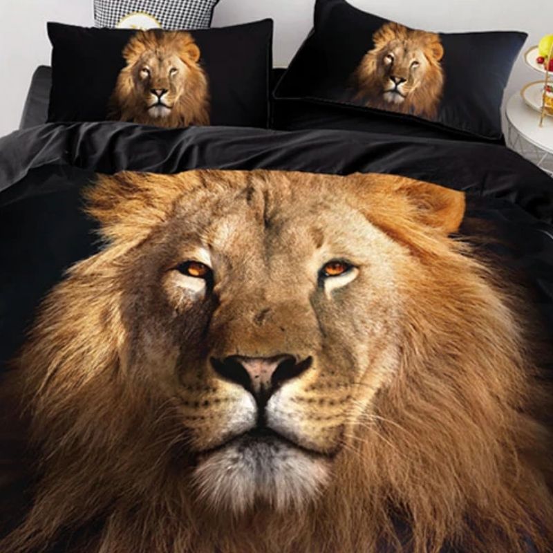 Housse de Couette Lion Noire zoom