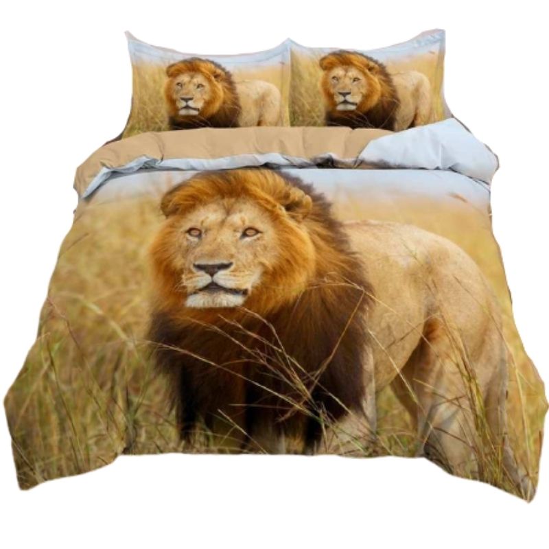 housse de couette lion debout