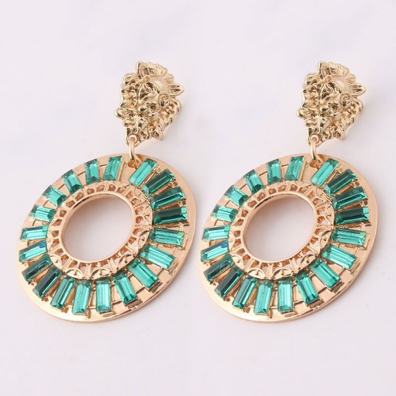 boucle pendentif or et verte