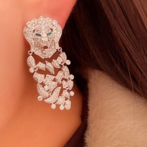 boucle d'oreille lion argent support