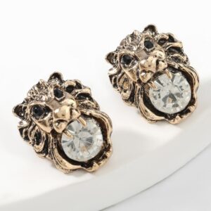 boucle d'oreille lion baroque support