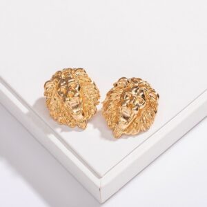 boucle d'oreille lion visage support