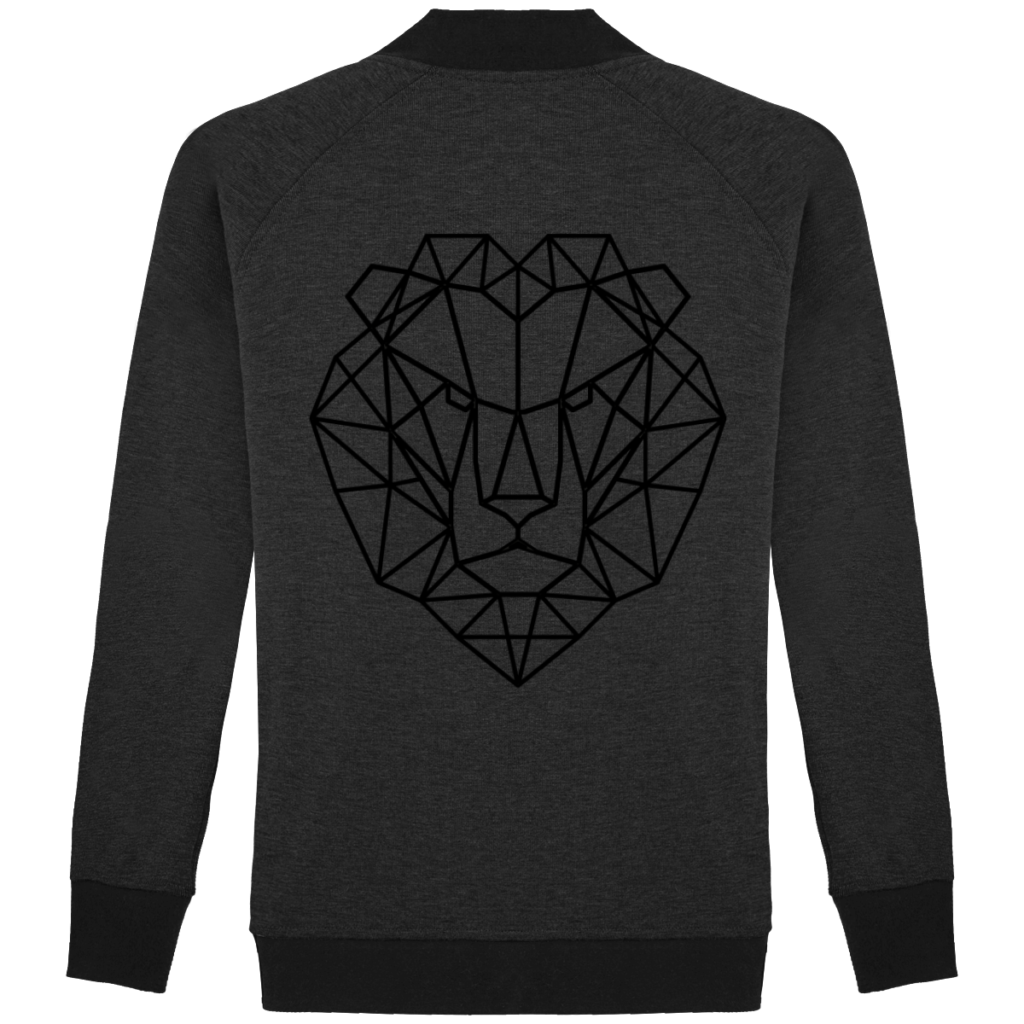 Veste noire lion géométrique.