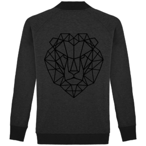 Veste noire lion géométrique.