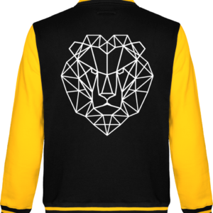 Veste homme lion géométrique jaune.