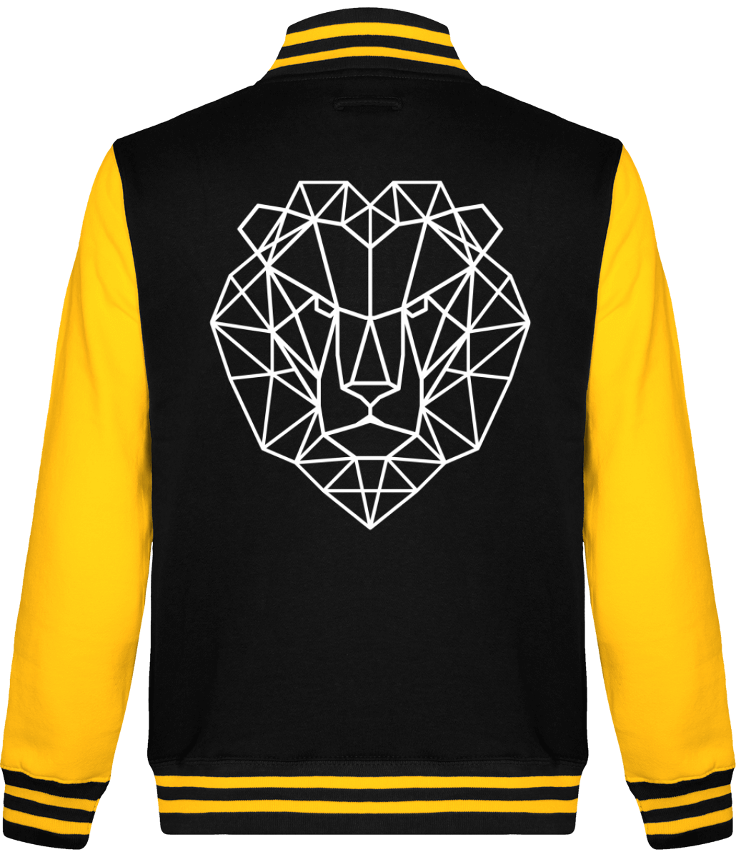 Veste homme lion géométrique jaune.