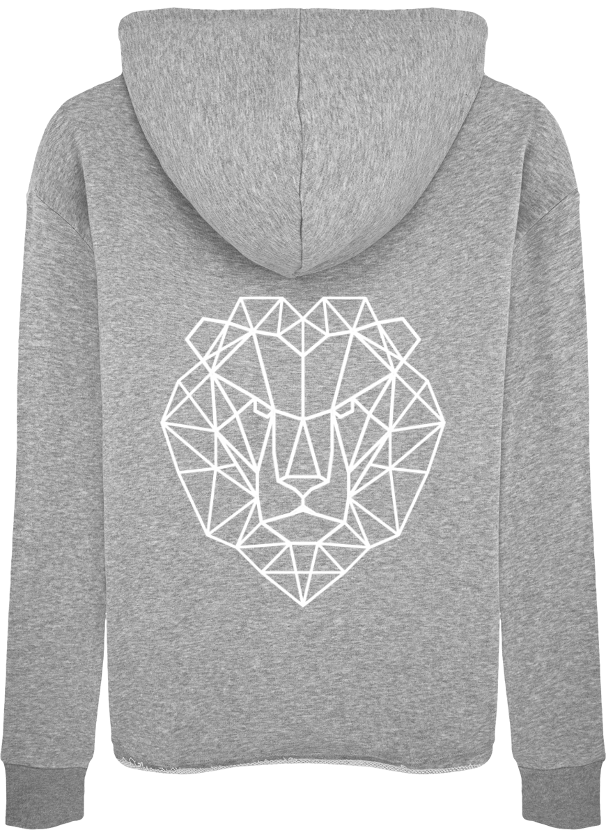 Pull tête de lion blanc.
