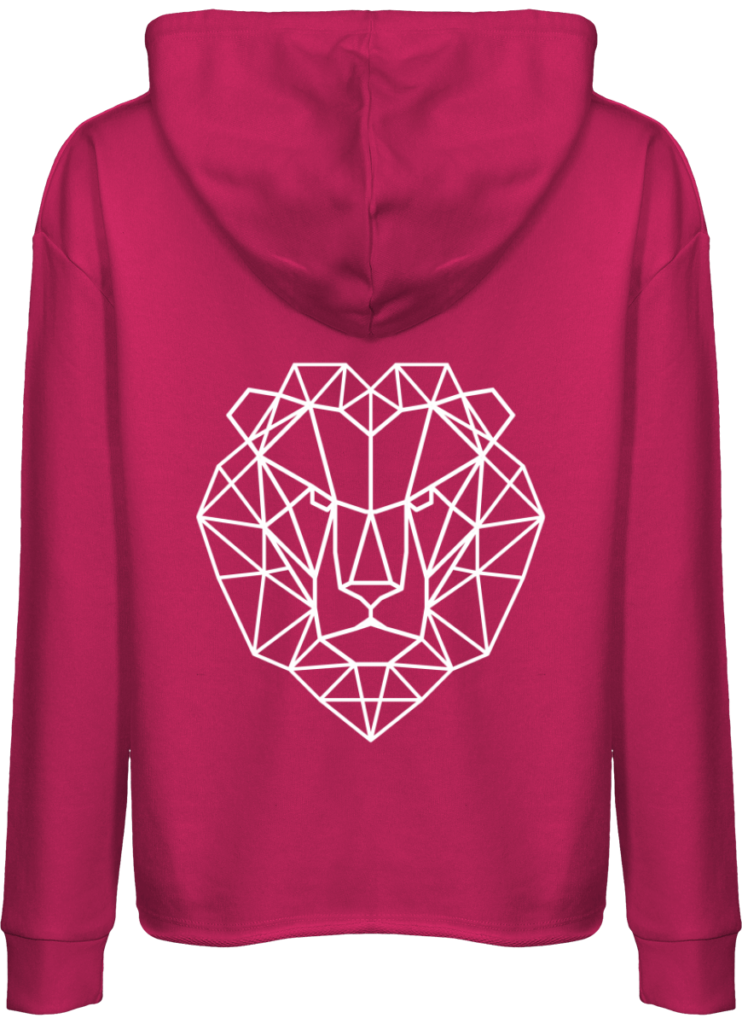 Pull tête de lion capuche femme.