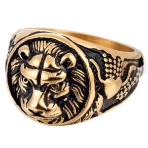 Bague Tête de Lion Plaqué Or