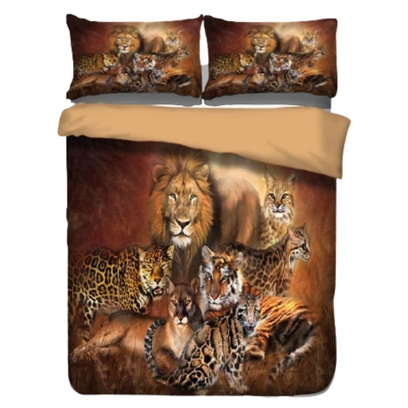 parure de lit lion et tigre
