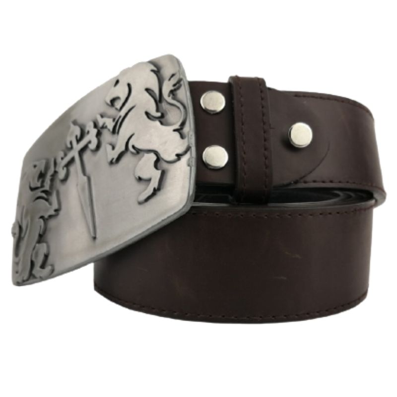 ceinture tête de lion combattant marron