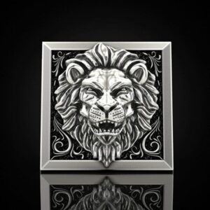 Chevalière Homme Tête de Lion Argent pas cher