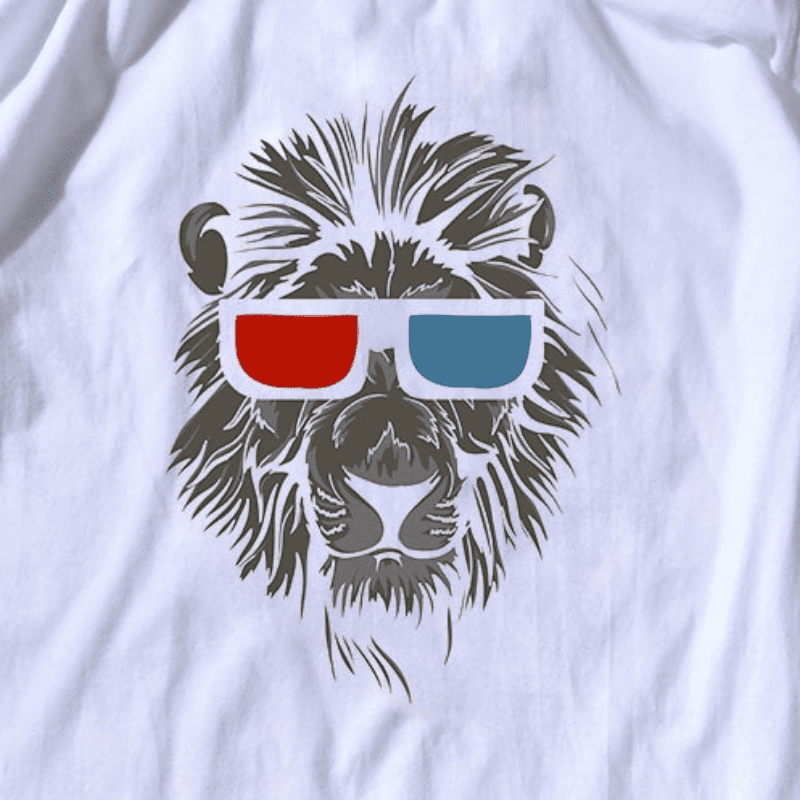 t shirt lion blanc