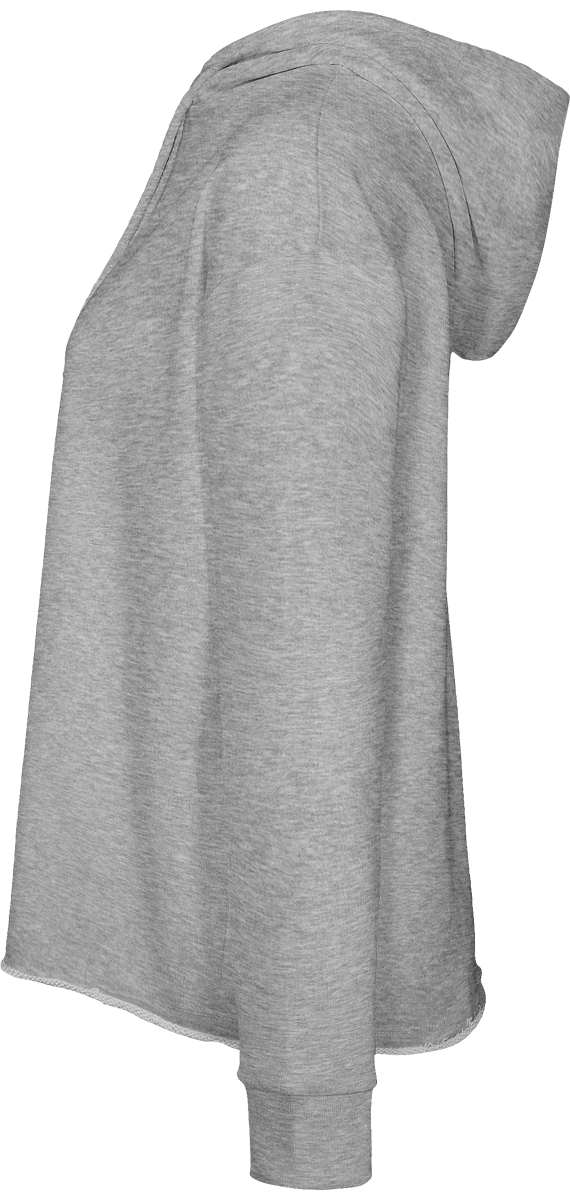 Pull gris femme capuche.