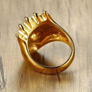 Bague Or Tête De Lion et diamants