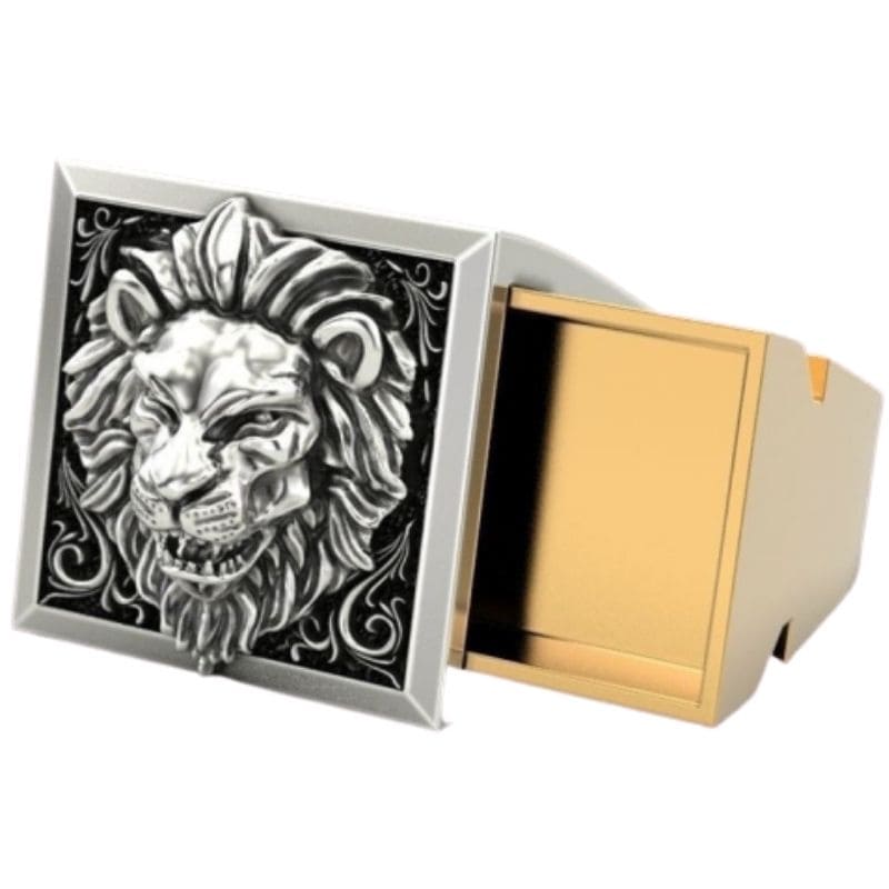Chevalière Homme Tête de Lion Argent