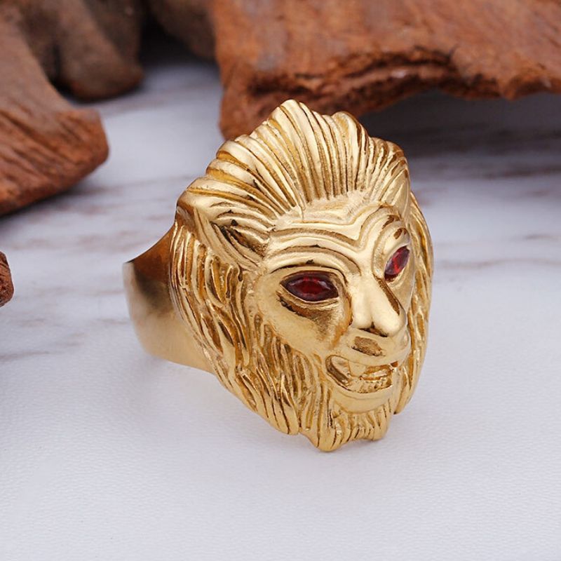 Bague Tête de Lion pour Homme Or